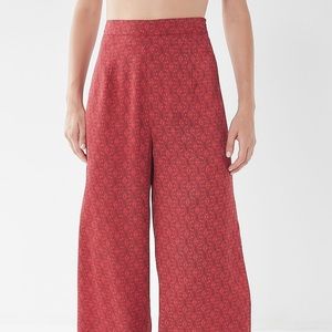 Urban Outfitters Satin Paisley Wide Leg Pants